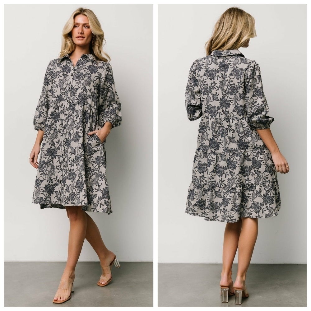 Baltic Born Dakota Navy Botanical Babydoll Dress